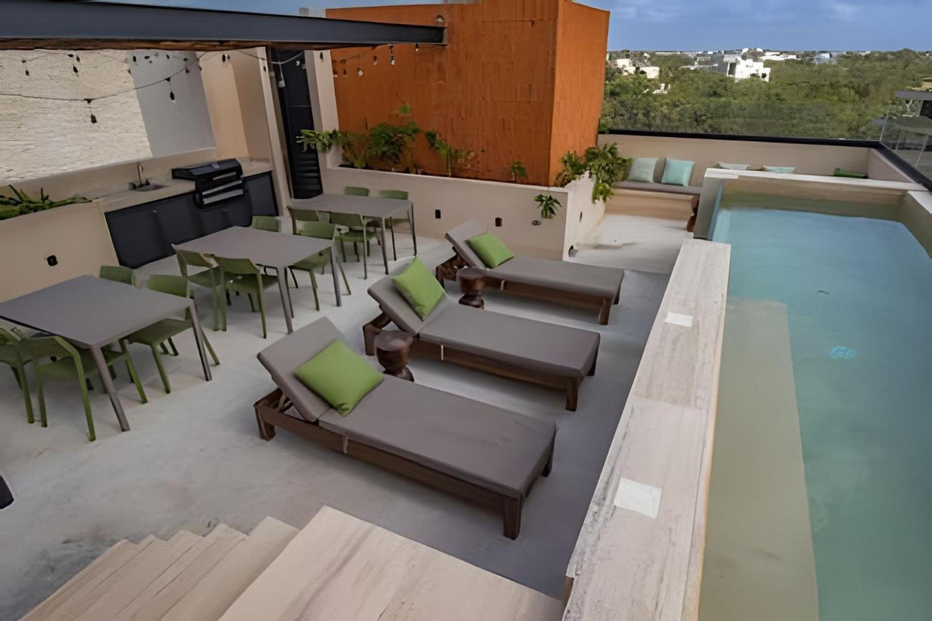 Full With Private Pool, Roof Garden, Bbq, Wifi, 2 Beds Tulum